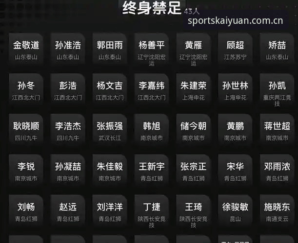 中国足球第三批禁足名单深度解析：行业乱象与治理拐点